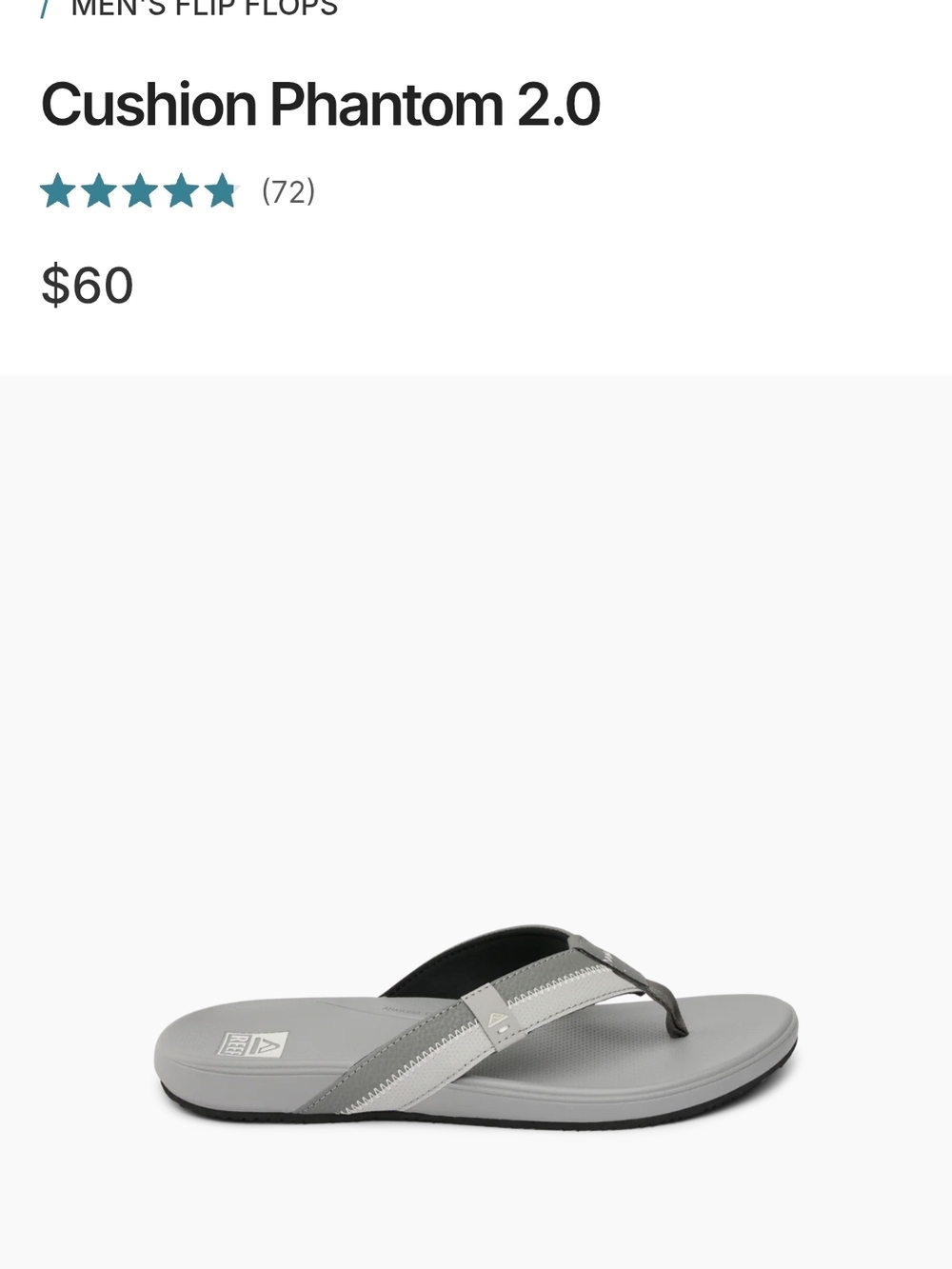 Cushion Phantom 2.0 Gray Flip Flop